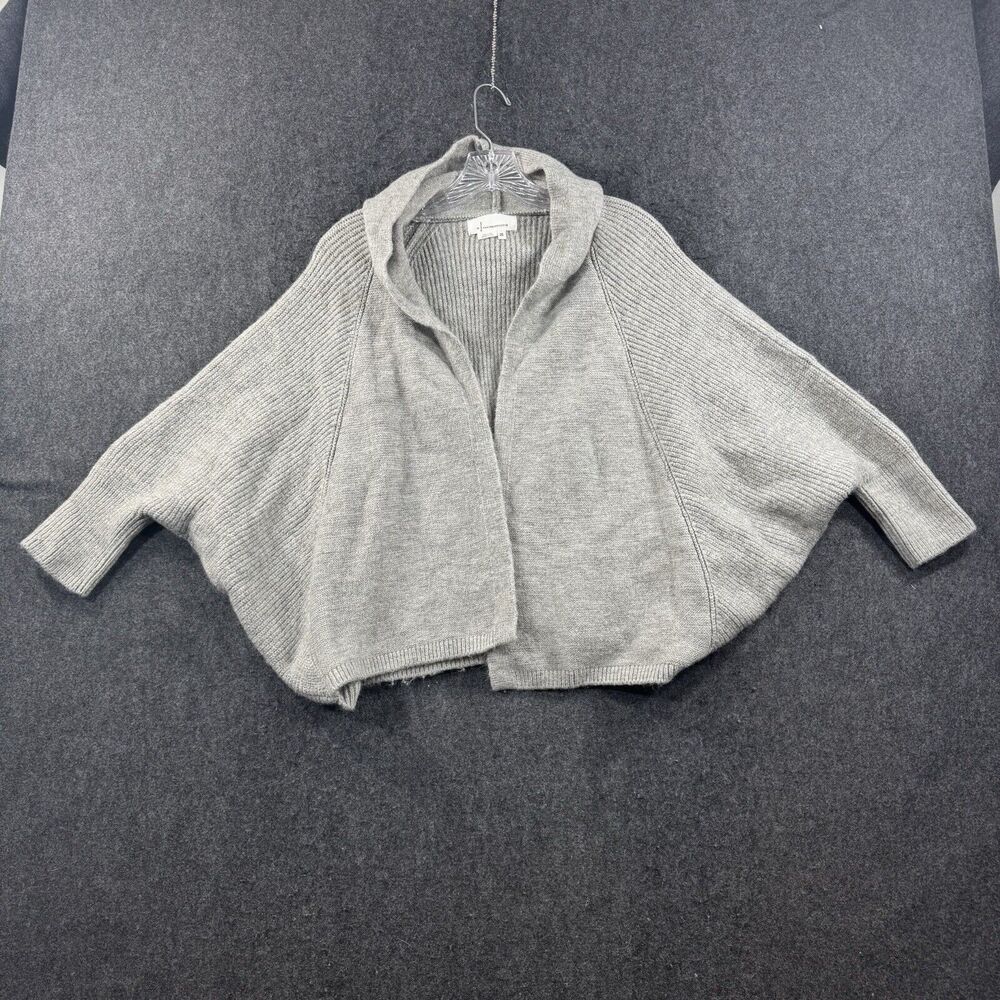 Anthropologie Cardigan Women's One Size Gray Knit Hooded Shawl